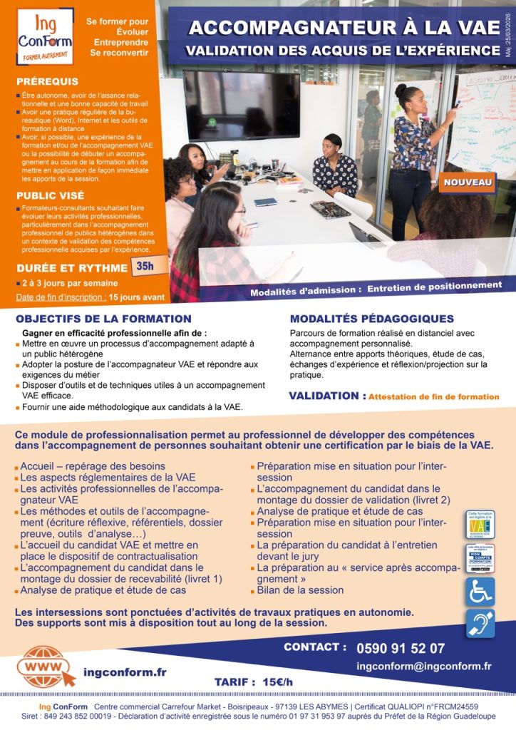 Formation Accompagnateur à la VAE Guadeloupe