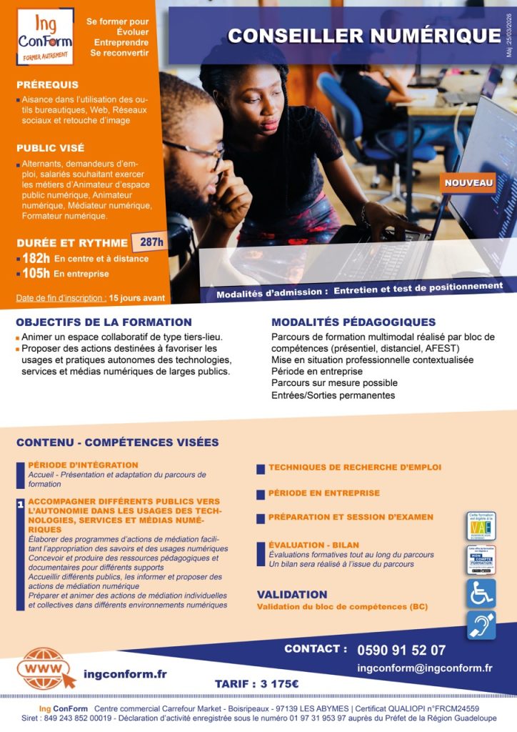 Formation Conseiller Numérique Guadeloupe