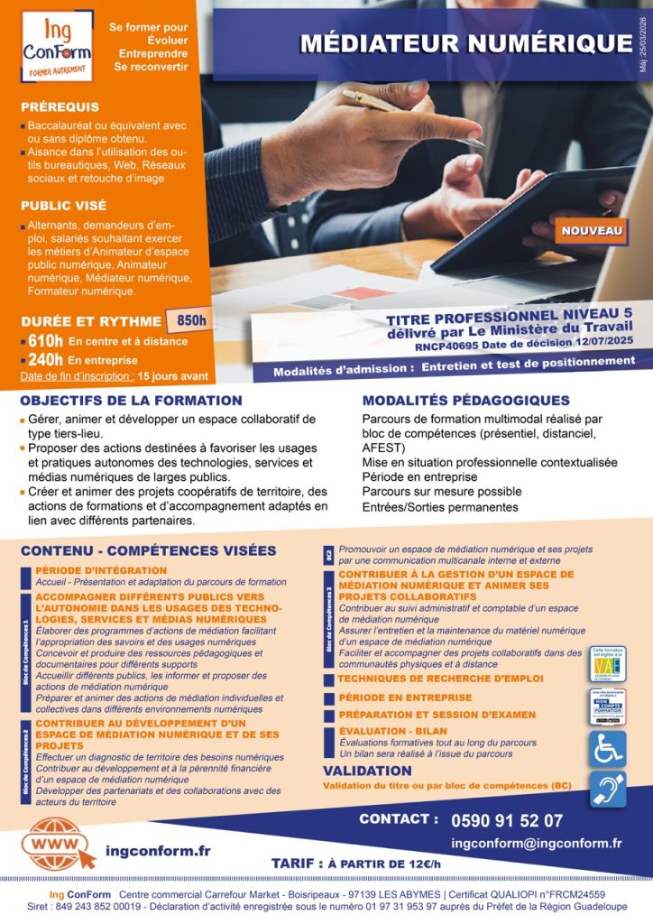 Formation Médiateur Numérique Guadeloupe