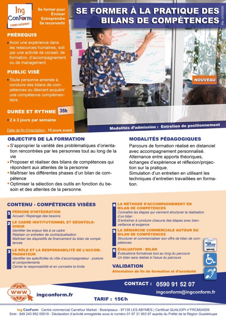 Se former à la pratique des bilans de compétences Guadeloupe