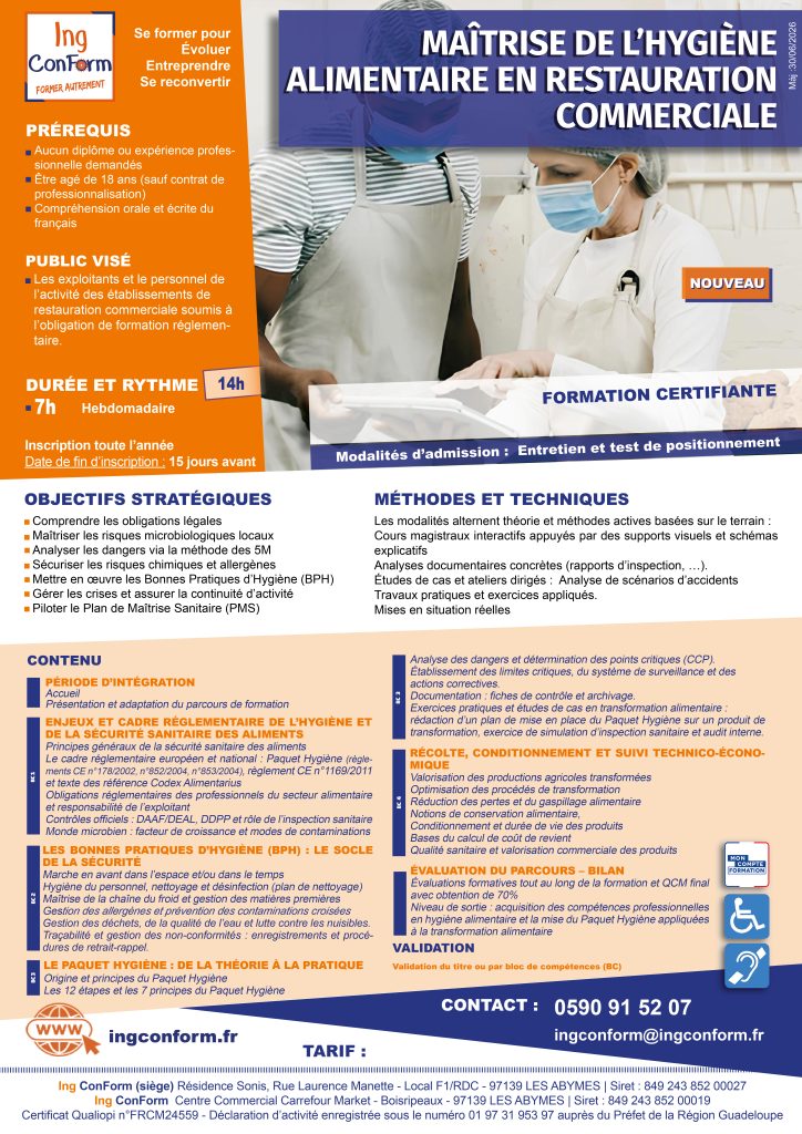 Formation Hygiène Alimentaire Guadeloupe